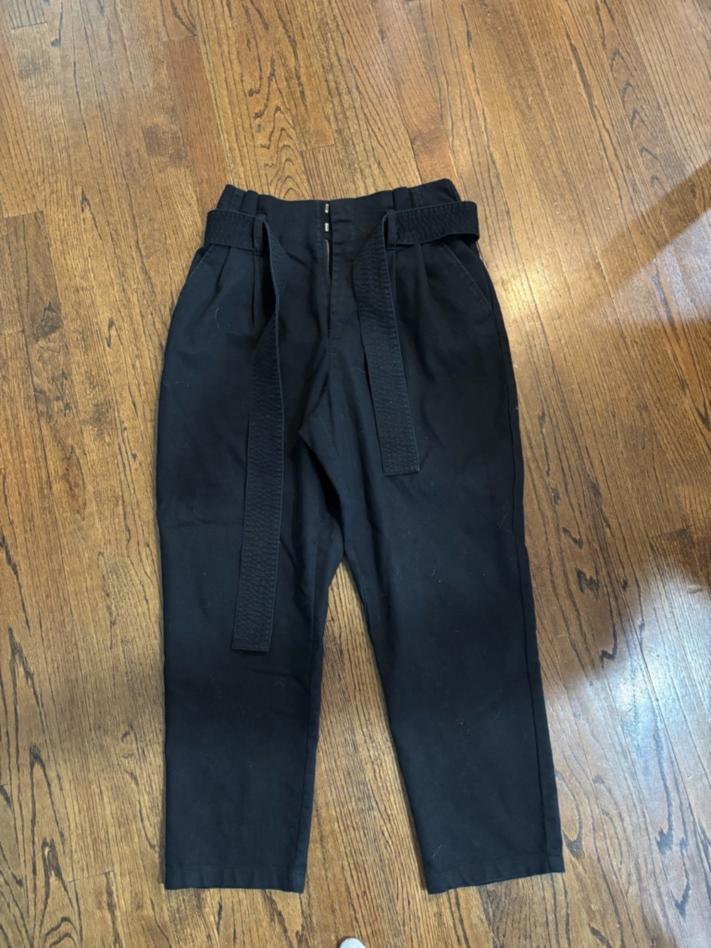 a new day Black Tapered Belted Chinos